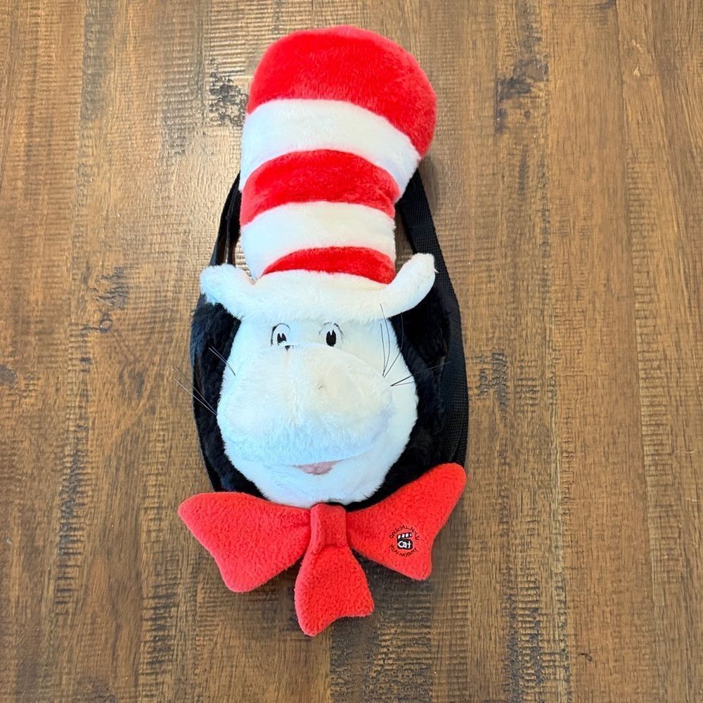 Cat in the Hat Plush Face Back Pack official movie merchandise Red & White